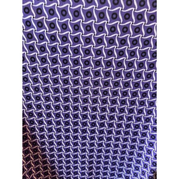 Purple Geometric Print Short-Sleeve Top With Black Accents & Bow Detail Womens M - Picture 3 of 7